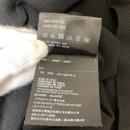 Prada Abito Mc Stretch Wool Knit Polo Dress 23765 Size 38s Black Women's Used