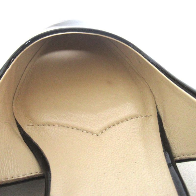 Prada Patent Leather Triangle Logo Plate Suring Back Mules Size 34 Approx 21cm