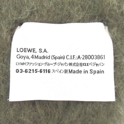 Loewe Anagram Patch Mohair Knit Fringe Scarf F000487x28 Dusty Olive Men's