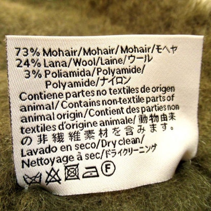 Loewe Anagram Patch Mohair Knit Fringe Scarf F000487x28 Dusty Olive Men's