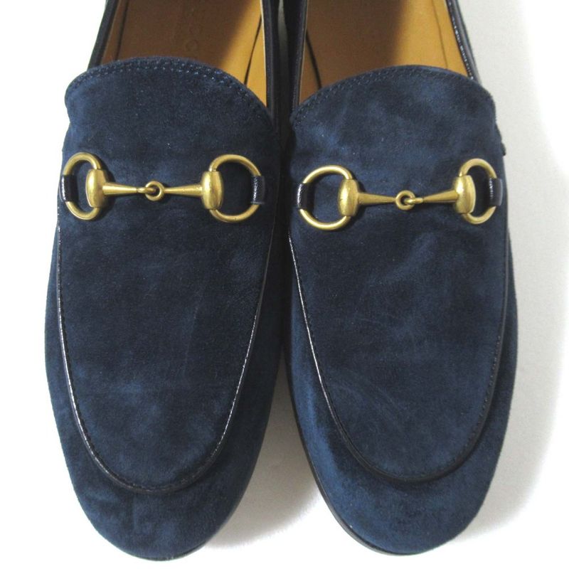 Unused Gucci Jordane Suede Horsebit Loafers 404069 Size 35.5 Approx 22.5cm