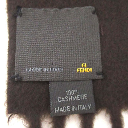 Fendi Orillag Fur and Cashmere Fringe Candy Scarf Brown Women Used