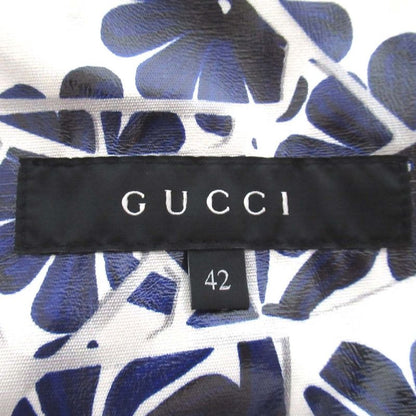 Good Gucci Flower Print PVC Coated Belted Stainless Steel Collar Coat Size 42