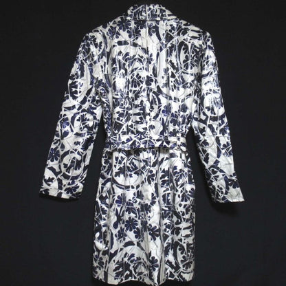 Good Gucci Flower Print PVC Coated Belted Stainless Steel Collar Coat Size 42