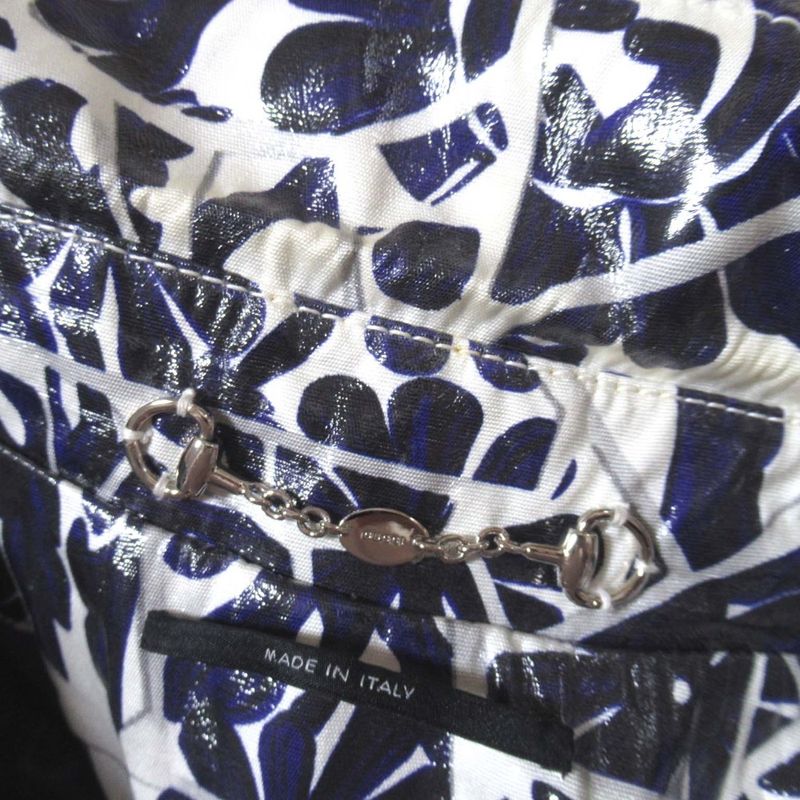 Good Gucci Flower Print PVC Coated Belted Stainless Steel Collar Coat Size 42