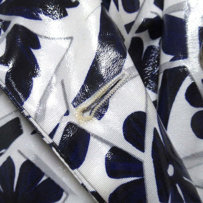 Good Gucci Flower Print PVC Coated Belted Stainless Steel Collar Coat Size 42