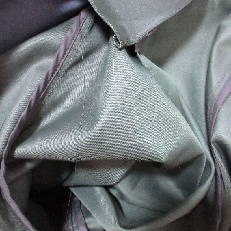 Good Prada Nylon Stainless Steel Collar Coat with Bijoux Waist Belt 40 Green