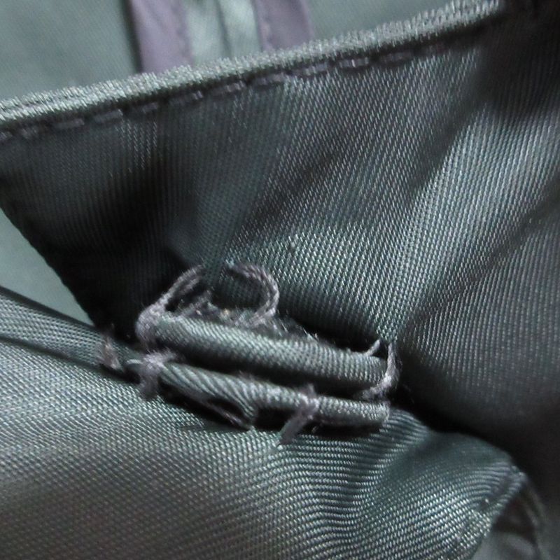 Good Prada Nylon Stainless Steel Collar Coat with Bijoux Waist Belt 40 Green