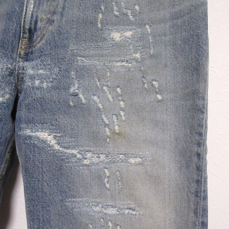 Gucci Damaged Logo Patch Denim Pants Jeans 623953 Size 30 Light Blue Mens Used