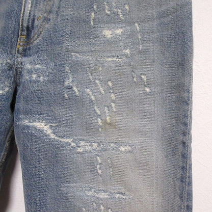 Gucci Damaged Logo Patch Denim Pants Jeans 623953 Size 30 Light Blue Mens Used