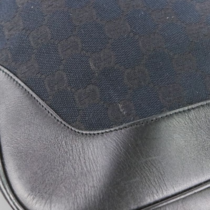 Gucci Bamboo GG Canvas 2way Handbag One Shoulder Bag 4058 Black Men Women Used