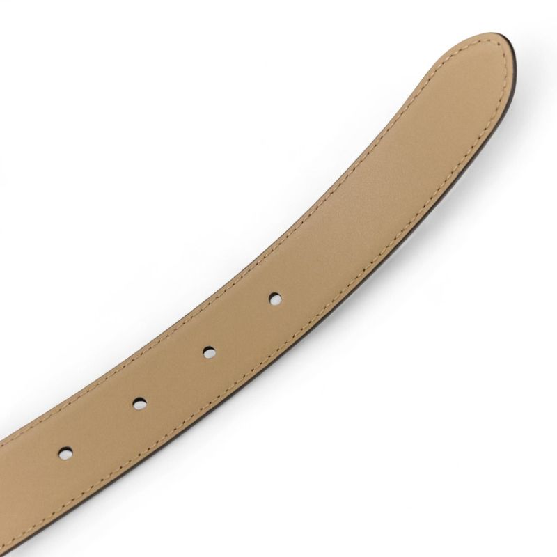 Unused Fendi Leather Reversible Ff Belt White Cappuccino Women's Used