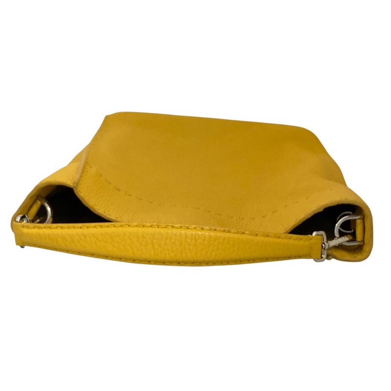 Good Fendi Selleria Leather 2way Shoulder Bag Handbag 8bt218 Yellow Ladies Used