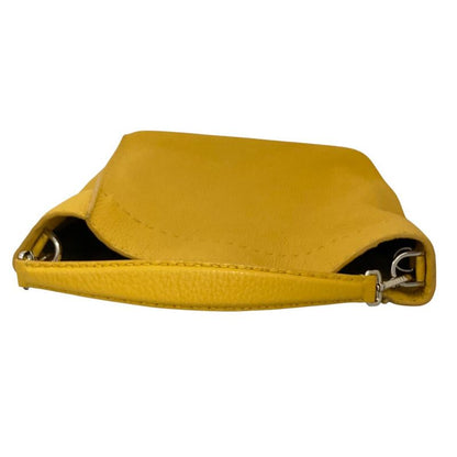 Good Fendi Selleria Leather 2way Shoulder Bag Handbag 8bt218 Yellow Ladies Used