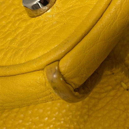 Good Fendi Selleria Leather 2way Shoulder Bag Handbag 8bt218 Yellow Ladies Used