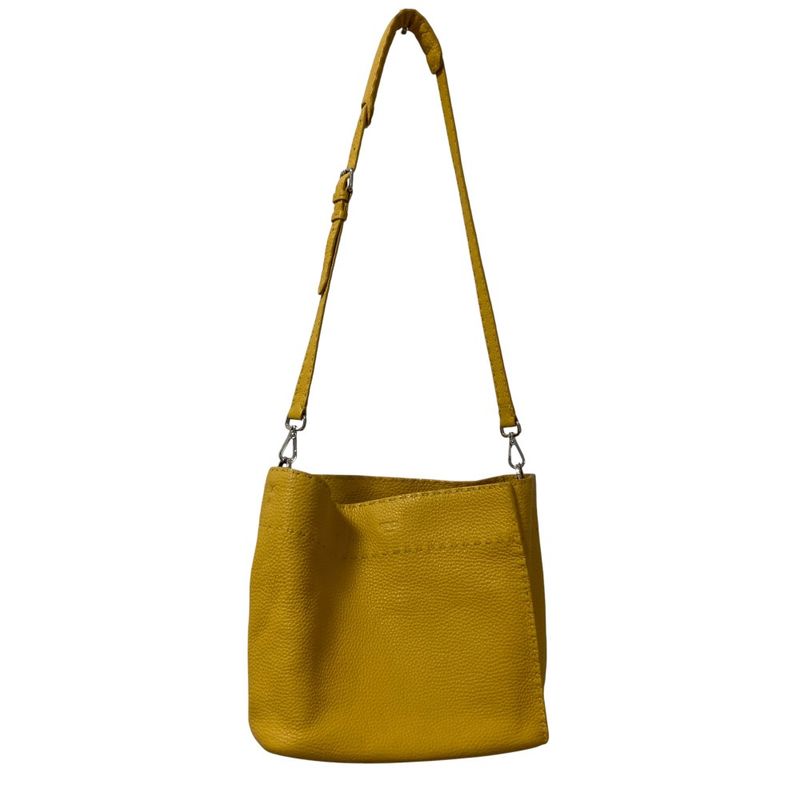 Good Fendi Selleria Leather 2way Shoulder Bag Handbag 8bt218 Yellow Ladies Used