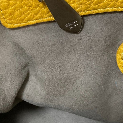 Good Fendi Selleria Leather 2way Shoulder Bag Handbag 8bt218 Yellow Ladies Used