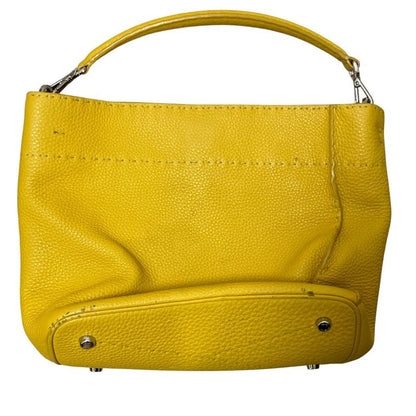 Good Fendi Selleria Leather 2way Shoulder Bag Handbag 8bt218 Yellow Ladies Used