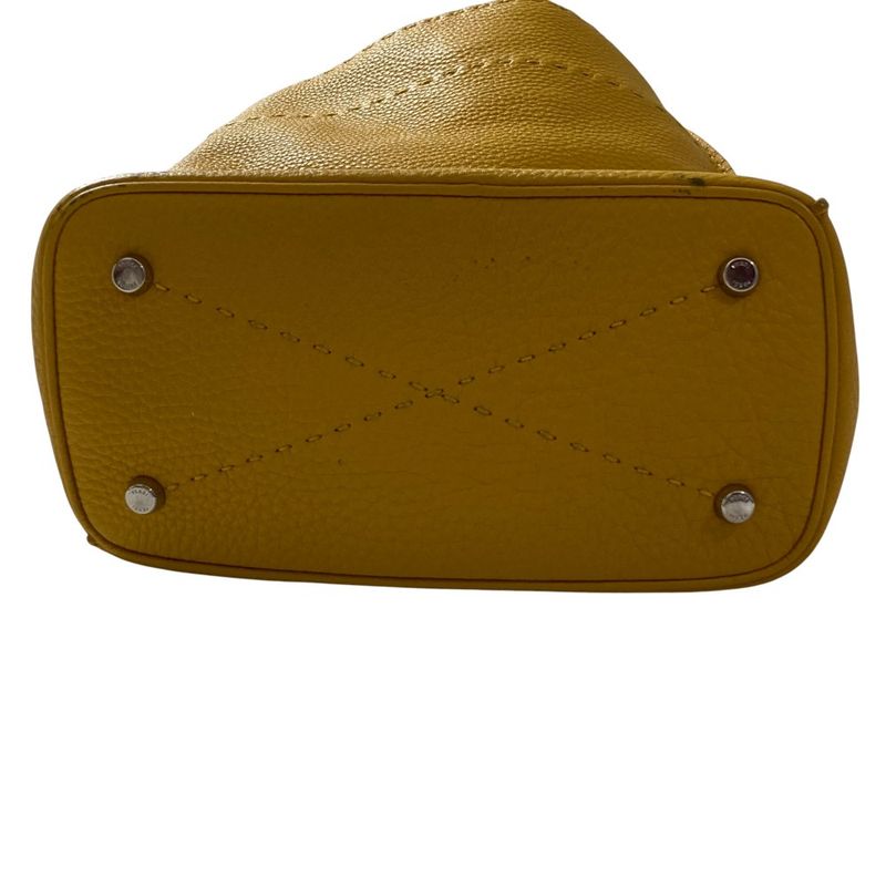 Good Fendi Selleria Leather 2way Shoulder Bag Handbag 8bt218 Yellow Ladies Used