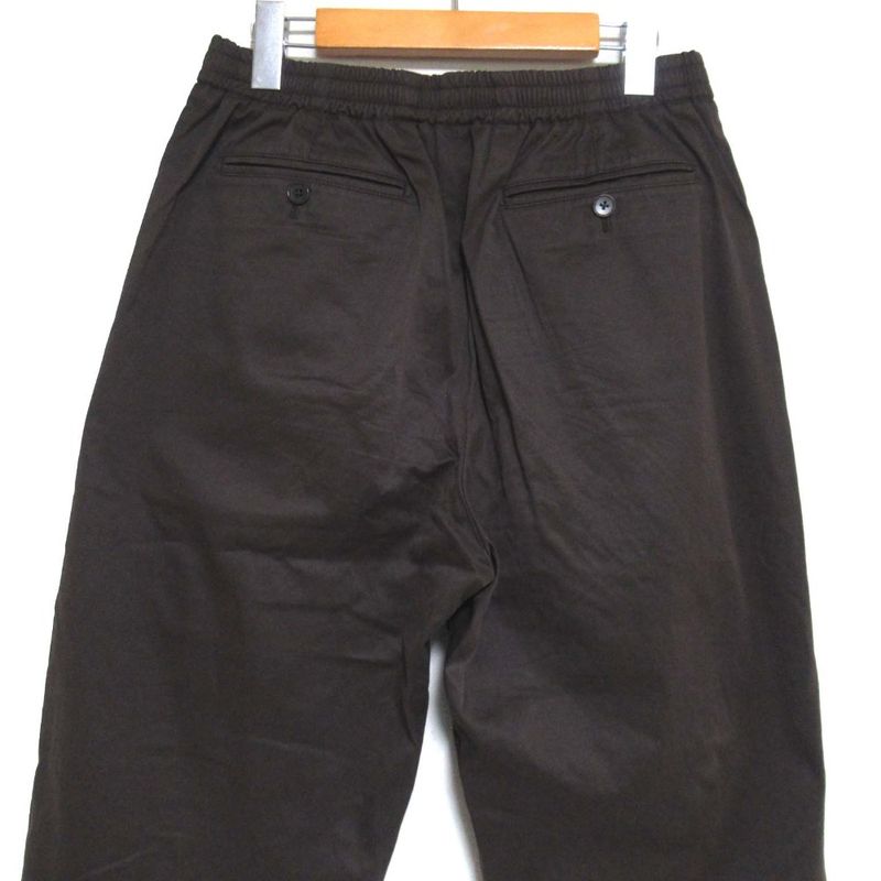 22ss Hermes Two Tuck Draw String Ring Tapered Pants Brown Men's Used