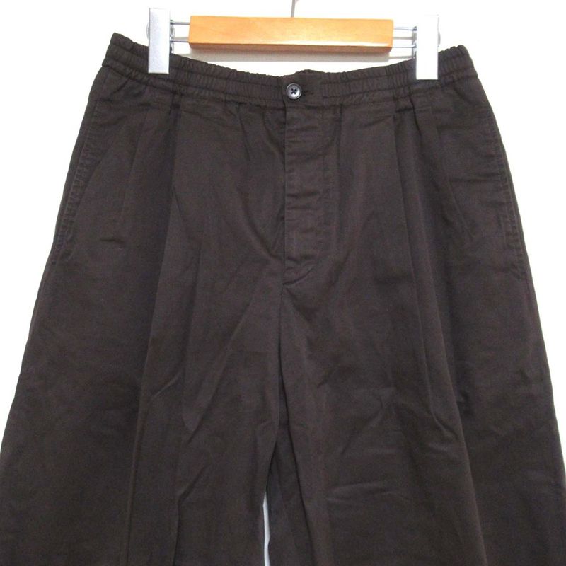 22ss Hermes Two Tuck Draw String Ring Tapered Pants Brown Men's Used