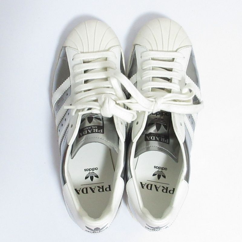 Prada×adidas Superstar Low Cut Sneakers 2eg321 24.0cm (9.45in) White Silver