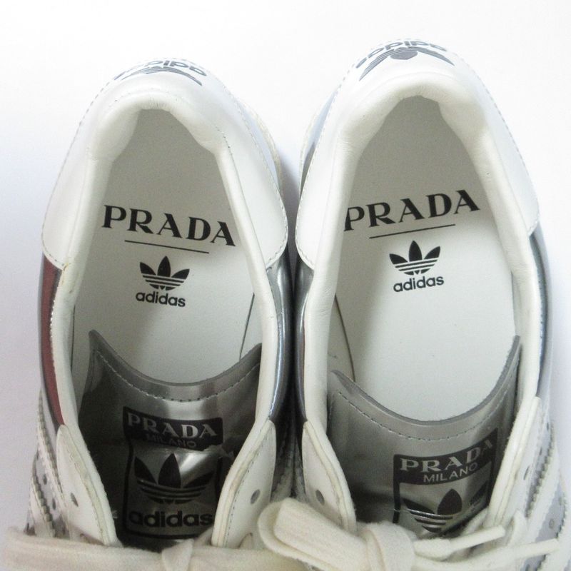 Prada×adidas Superstar Low Cut Sneakers 2eg321 24.0cm (9.45in) White Silver