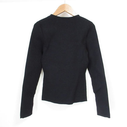22ss Gucci Long Sleeve Heart Neck Ribbed Knit Top Sweater 670629 S Black