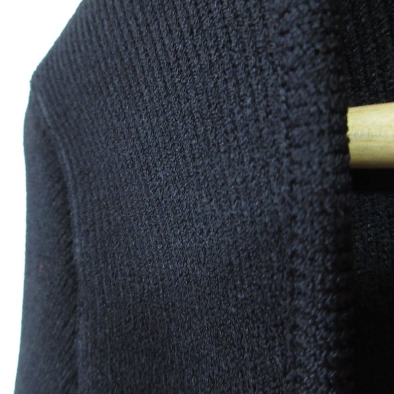 22ss Gucci Long Sleeve Heart Neck Ribbed Knit Top Sweater 670629 S Black