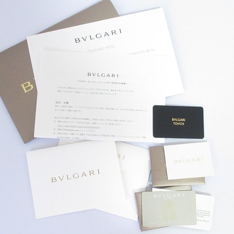 Bvlgari Trifold Wallet Trifold Mini Wallet 290483 Peach Ladies Used