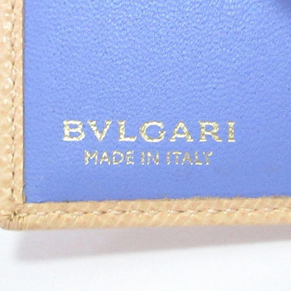 Bvlgari Trifold Wallet Trifold Mini Wallet 290483 Peach Ladies Used