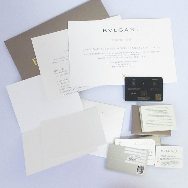 Bvlgari Trifold Wallet Trifold Mini Wallet 290483 Peach Ladies Used