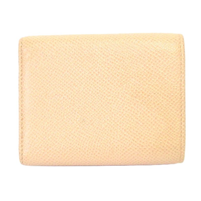 Bvlgari Trifold Wallet Trifold Mini Wallet 290483 Peach Ladies Used