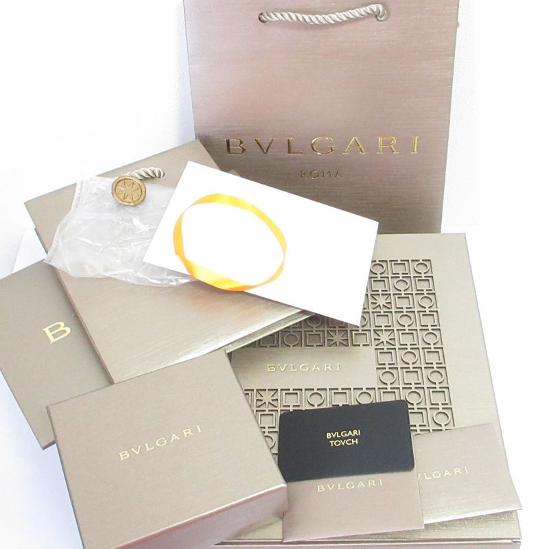 Bvlgari Trifold Wallet Trifold Mini Wallet 290483 Peach Ladies Used
