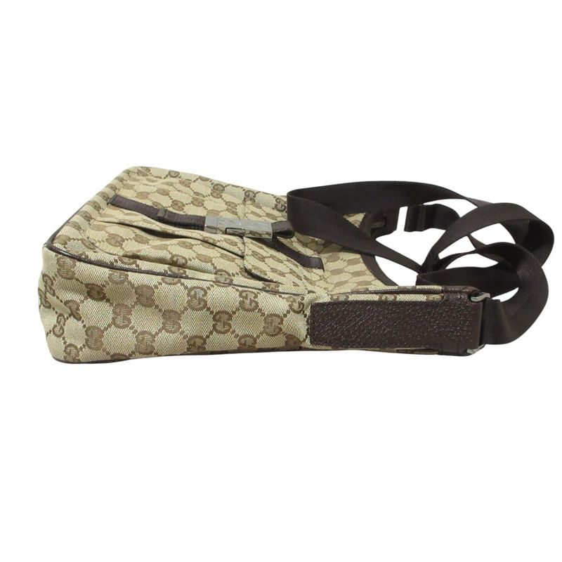 Gucci GG Canvas Shoulder Bag 131211 Beige Brown Ladies Used