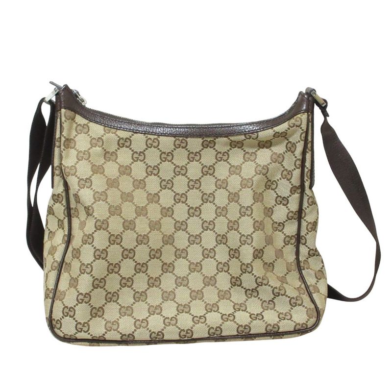 Gucci GG Canvas Shoulder Bag 131211 Beige Brown Ladies Used
