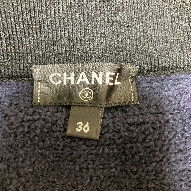 Chanel Coco Mark Pile Skirt P60538 Size 36 Navy Women's Used