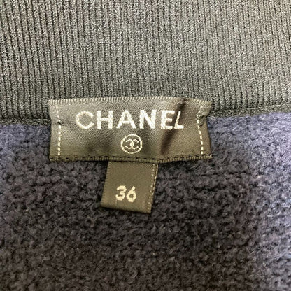 Chanel Coco Mark Pile Skirt P60538 Size 36 Navy Women's Used