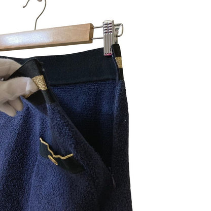 Chanel Coco Mark Pile Skirt P60538 Size 36 Navy Women's Used