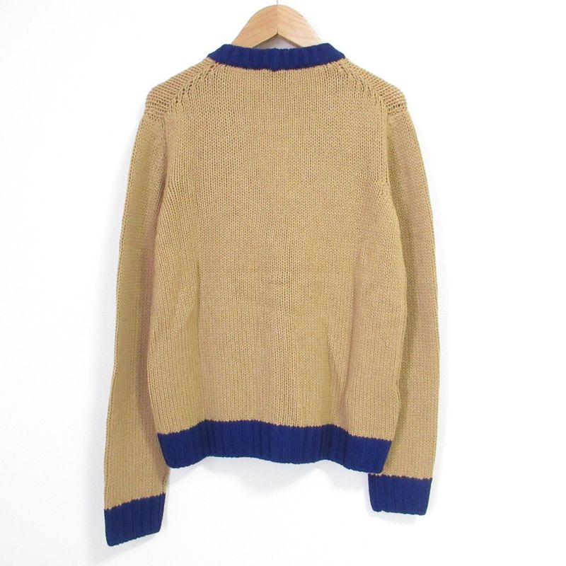 Prada Logo Cashmere Knit Cardigan P25g51 Size 40 Camel Women's Used