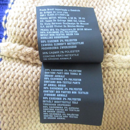 Prada Logo Cashmere Knit Cardigan P25g51 Size 40 Camel Women's Used