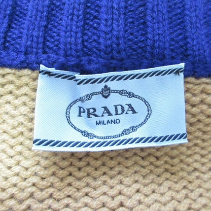Prada Logo Cashmere Knit Cardigan P25g51 Size 40 Camel Women's Used