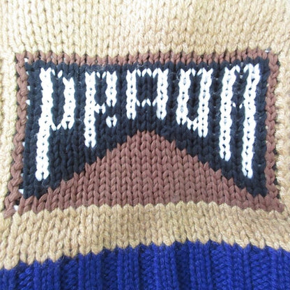 Prada Logo Cashmere Knit Cardigan P25g51 Size 40 Camel Women's Used