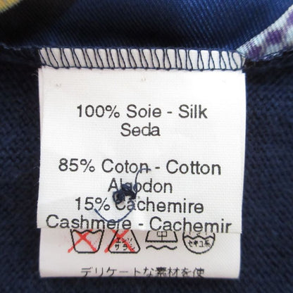 Good Hermes Festival Twill Raine Long Sleeve Knit Polo Shirt Size L Navy