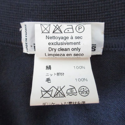 Hermes Click Clack Twill Raine Long Sleeve Knit Shirt Size 40 Navy Women's Used