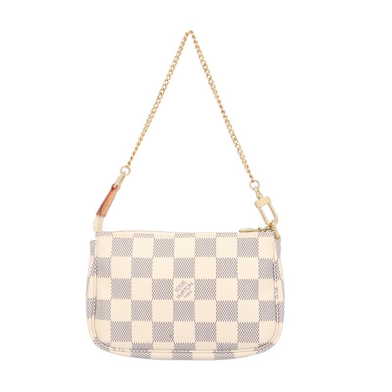 Louis Vuitton Mini Pochette Accessoire Damier Azure Handbag Damier Azure Canvas