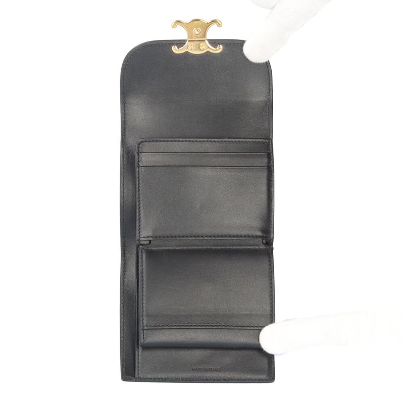 Celine Small Flap Wallet Triomphe Trifold Wallet Leather 10d783dpv.38no Ladies