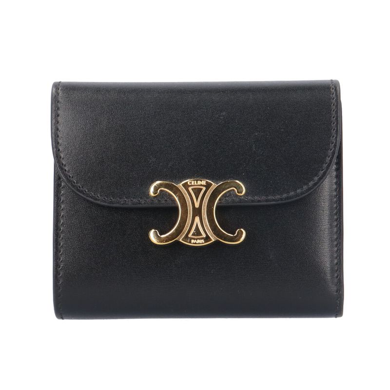 Celine Small Flap Wallet Triomphe Trifold Wallet Leather 10d783dpv.38no Ladies