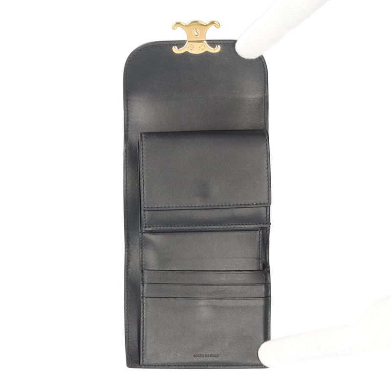 Celine Small Flap Wallet Triomphe Trifold Wallet Leather 10d783dpv.38no Ladies
