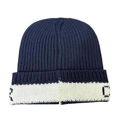 Christian DIOR Cashmere Blend Logo Knit Cap Beanie Hat Navy Women's Used